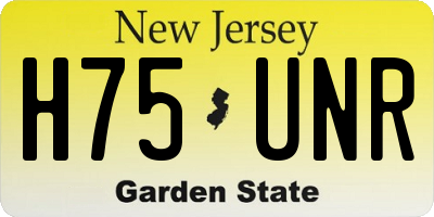NJ license plate H75UNR