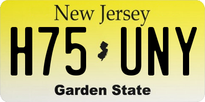 NJ license plate H75UNY