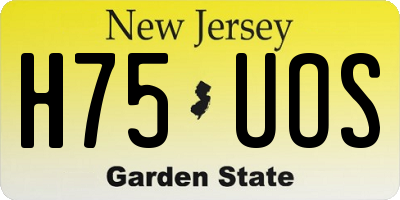 NJ license plate H75UOS