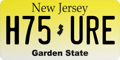 NJ license plate H75URE