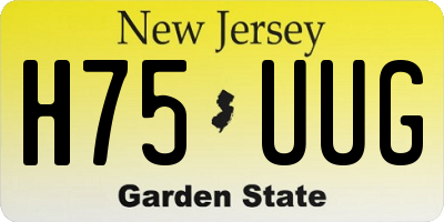 NJ license plate H75UUG