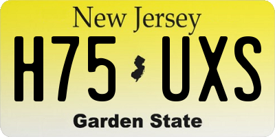 NJ license plate H75UXS