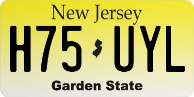 NJ license plate H75UYL