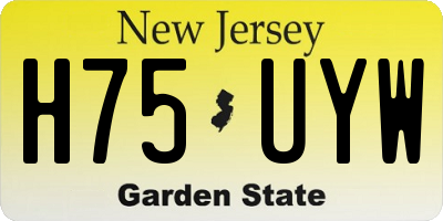 NJ license plate H75UYW