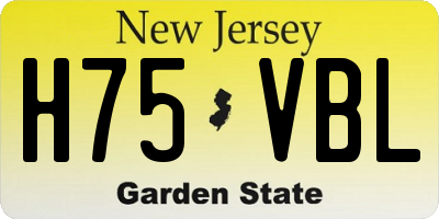 NJ license plate H75VBL