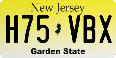 NJ license plate H75VBX