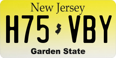 NJ license plate H75VBY