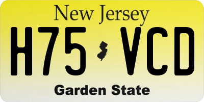 NJ license plate H75VCD
