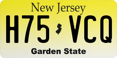 NJ license plate H75VCQ