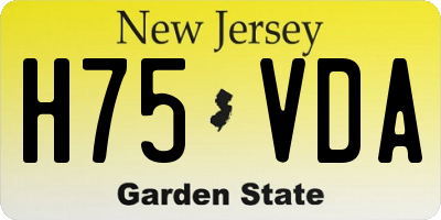 NJ license plate H75VDA