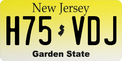 NJ license plate H75VDJ