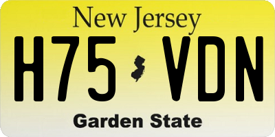 NJ license plate H75VDN