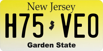 NJ license plate H75VEO
