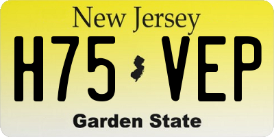 NJ license plate H75VEP
