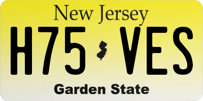 NJ license plate H75VES