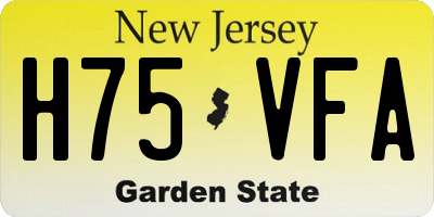 NJ license plate H75VFA