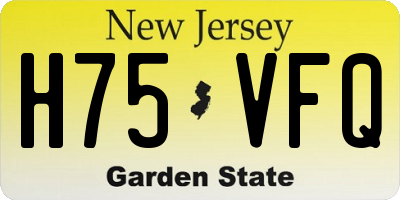 NJ license plate H75VFQ