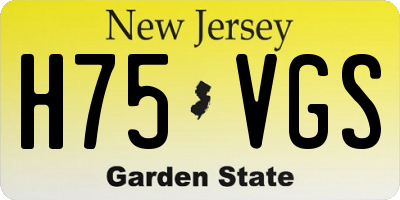 NJ license plate H75VGS