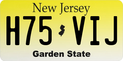 NJ license plate H75VIJ