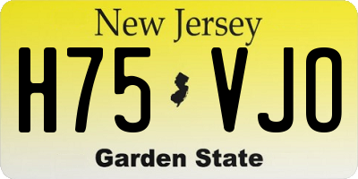 NJ license plate H75VJO