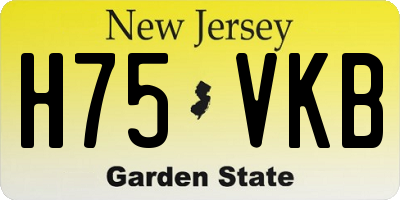 NJ license plate H75VKB