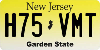 NJ license plate H75VMT