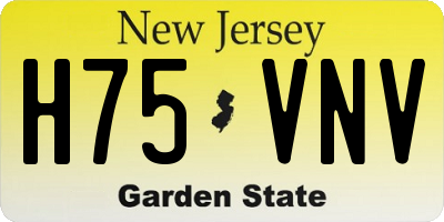 NJ license plate H75VNV