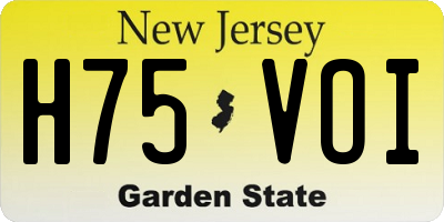 NJ license plate H75VOI