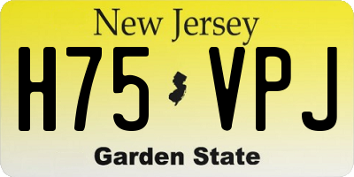 NJ license plate H75VPJ