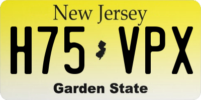 NJ license plate H75VPX