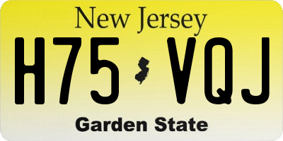 NJ license plate H75VQJ