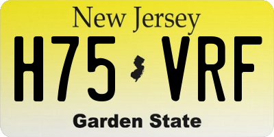 NJ license plate H75VRF
