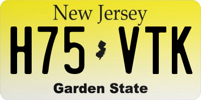NJ license plate H75VTK