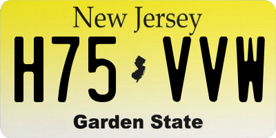NJ license plate H75VVW