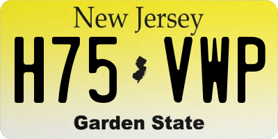 NJ license plate H75VWP