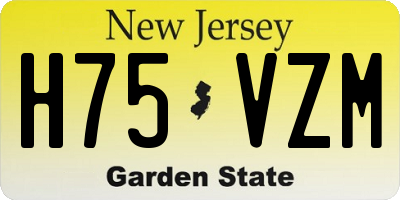 NJ license plate H75VZM
