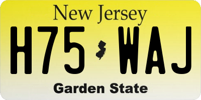 NJ license plate H75WAJ