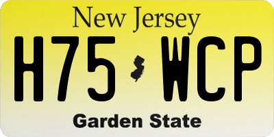 NJ license plate H75WCP