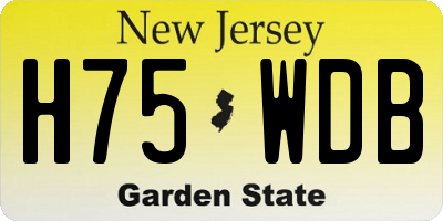NJ license plate H75WDB