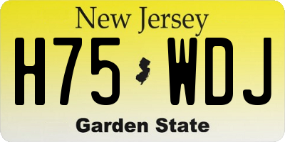 NJ license plate H75WDJ