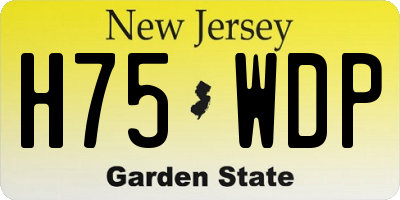 NJ license plate H75WDP