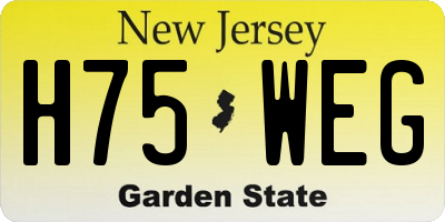 NJ license plate H75WEG