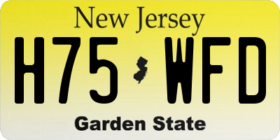NJ license plate H75WFD