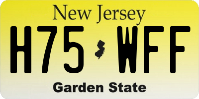 NJ license plate H75WFF