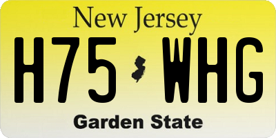 NJ license plate H75WHG
