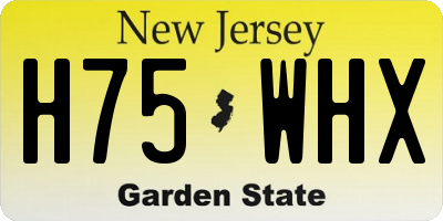 NJ license plate H75WHX