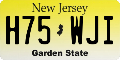 NJ license plate H75WJI