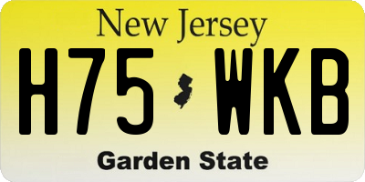 NJ license plate H75WKB