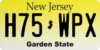 NJ license plate H75WPX