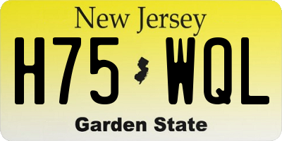 NJ license plate H75WQL